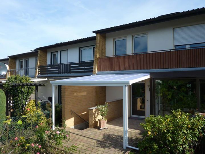 Alu Terrassen- & Aussenüberdachung - 2,4x1,5x2,25 m - weiß, PC